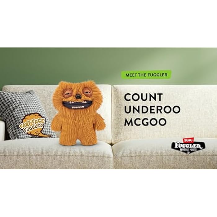 Fuggler Fart Face 9-inch Assortment Series 1 (Count Underoo Mcgoo - Long Pile) by ZURU. Funny Ugly Monster Plush Toy - Image 6