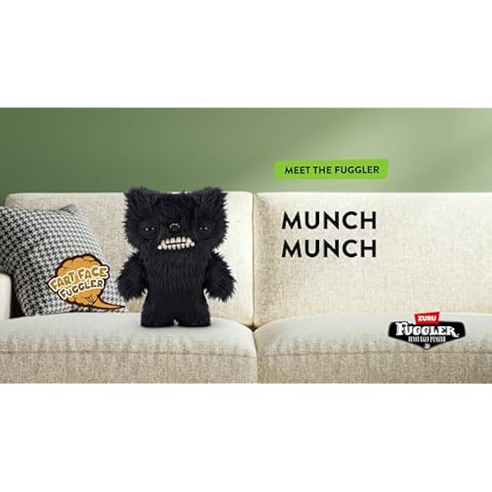 Fuggler Fart Face 9-inch Assortment Series 1 (Munch Munch ?C Black Long) by ZURU. Funny Ugly Monster Plush Toy - Image 6
