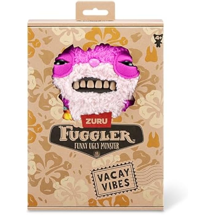 Fuggler Vacay Vibes by ZURU. Funny Ugly Monster. Plush. Collectible. Toy (Sketchy Squirrel - Pink) - Image 2
