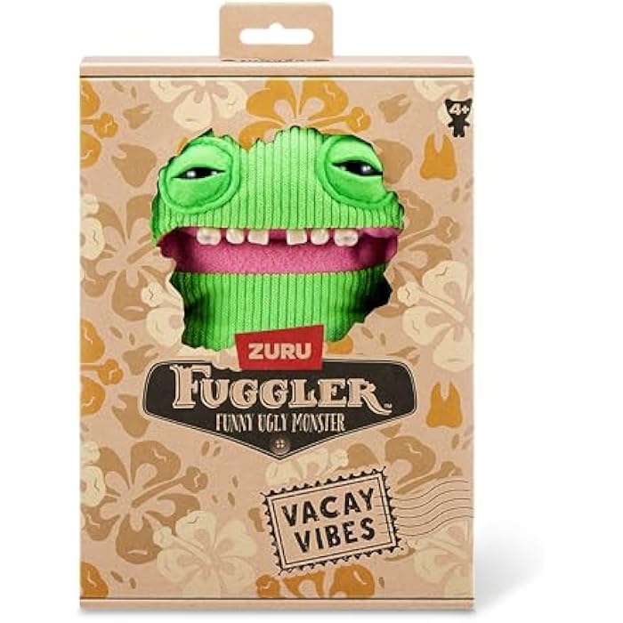 Fuggler Vacay Vibes by ZURU. Funny Ugly Monster. Plush. Collectible. Toy (Smiley O Riley - Green) - Image 2
