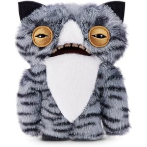 Fuggler Alley Cats 9-Inch Plush Toy (Wide Eyed Cat) by ZURU ?C Funny Ugly Monster Stuffed Animal with Human-Like Teeth. Collectible Plush for Kids. Tweens. Teens. Adults & Cat-Loving Weirdos